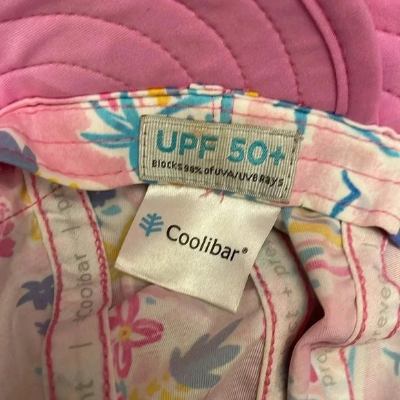 Coolibar pink tropical design hat size S/M - Picture 3 of 4